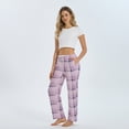 thumbnail image 4 of HEARNICE Women's Pajama Pants, Soft Long Casual Pajama Lounge Bottoms, Knit Sleep Pants with Pockets(PINK PURPLE PLAID, M), 4 of 6