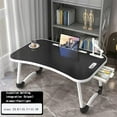 thumbnail image 5 of Oversized Foldable Laptop Bed Desk with Cup Holder Drawer USB Ports Fan and LED Lamp Portable Bed Tray Table for Eating Reading Working and Studying,Woodgrain, 5 of 11