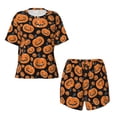 thumbnail image 4 of Lsque Halloween Pumpkins Women's Short-Sleeved Pajama Set - 2 Piece Soft and Lightweight Sleepwear Set-X-Large, 4 of 9