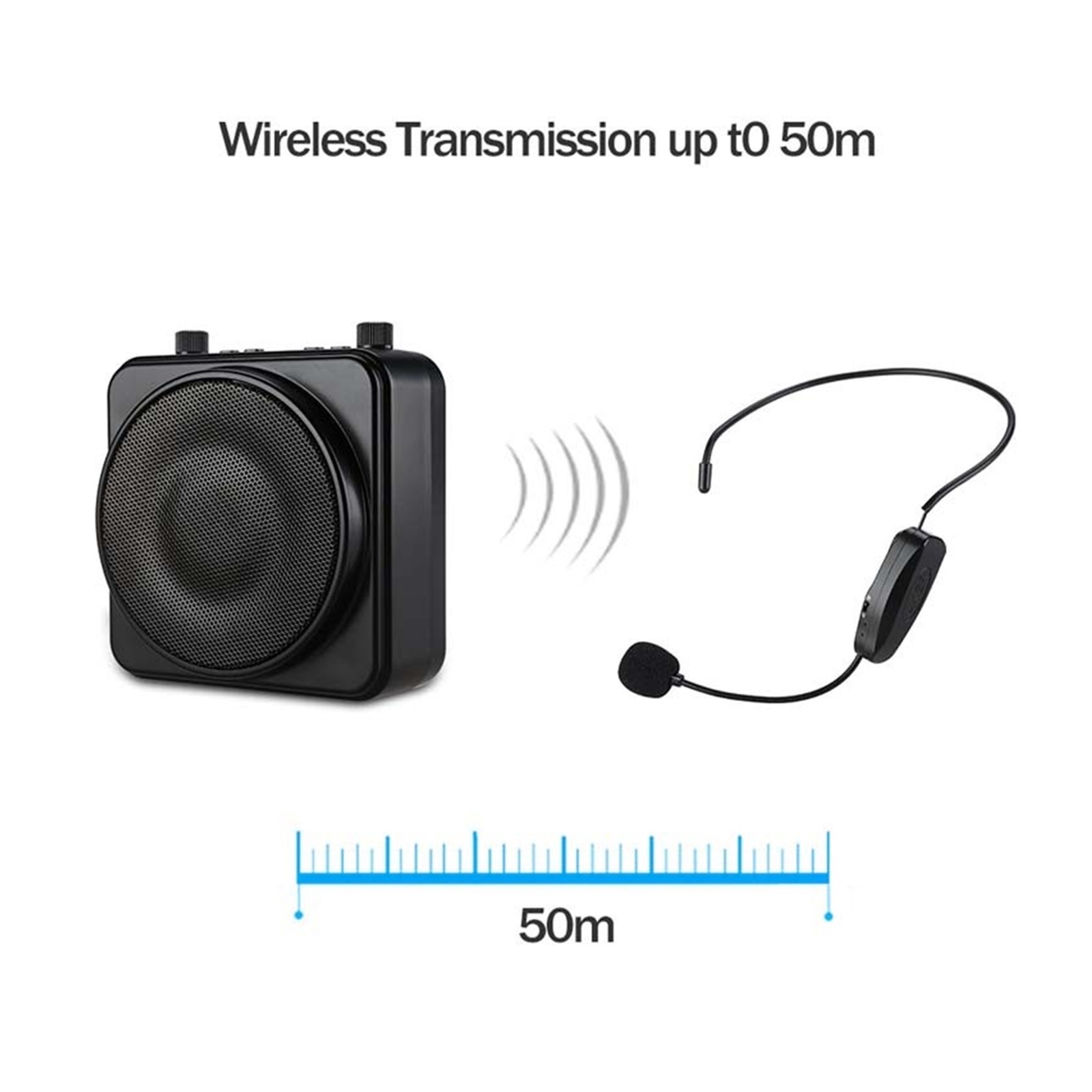 22W Portable Wireless Blue-tooth Voice Amplifier Headset Microphone 2200mA Amplifier Speaker Voice Booster ,Easy to Operate