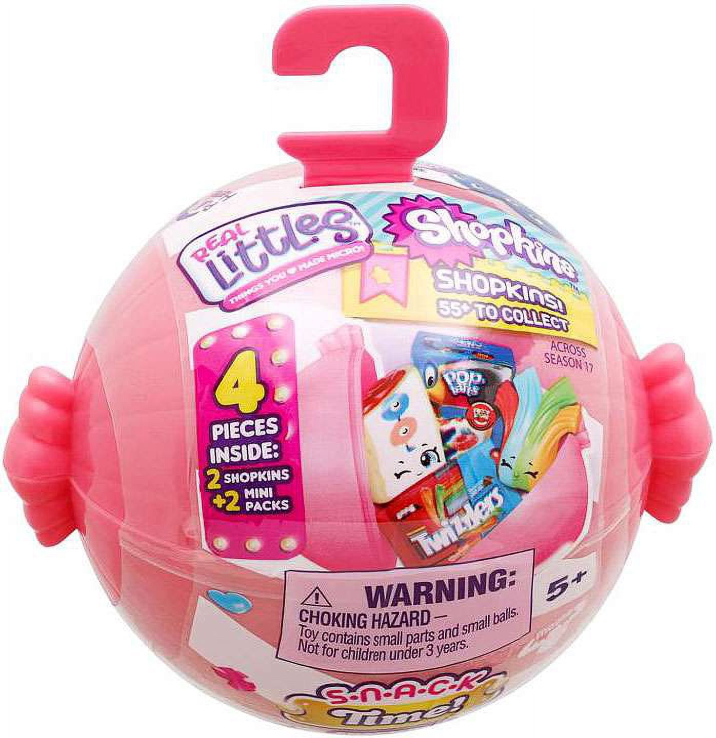 Moose Toys Shopkins Snackball Capsule Mystery Box, 18 Packs