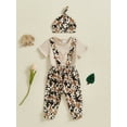 thumbnail image 5 of Baby Toddler 3Pcs Summer Outfits 3 6 12 Months Short Sleeve Duck Embroidery Romper + Pants + Hat Set Infant Clothes, 5 of 9