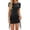 Black, variant on Bodycon Dress for Women, Short Sleeve Summer Dress with Ruched Drawstring Side, Crew Neck Fitted Style for Casual Daily Wear