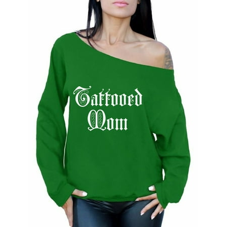 Awkward Styles Tattooed Mom Off Shoulder Sweatshirt Inked Mom Oversized Sweater for Women Inked Party Tattoo Sweater for Mom Cool Mother Best Mom Ever Gifts Mom Tattoo Sweater Off The