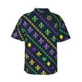thumbnail image 3 of Kll Men'S Hawaiian Shirt Short Sleeve Button Down Beach Shirts-Mardi Gras Strings Of Beads, 3 of 8