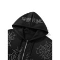 thumbnail image 4 of FAROOT Women Men Zip Jacket Rhinestone Spider Web Print Hoodies Sweatshirt, 4 of 9