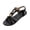 Womens Casual Shoes # Black, variant on Summer Shoes for Women Open Toe Flat Sandals T-Strap Bohemian Floral Cutout Ring Embellishments Criss Cross Front Elastic Slingback Beach Vacation Resort Wear