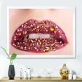 thumbnail image 3 of Designart 'Close-Up Of Girl Lips With Sequins' Modern Framed Art Print, 3 of 4