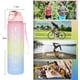 thumbnail image 2 of Botella de agua motivacional para deportes, jarra de agua de 1 l a prueba de fugas sin BPA con pajita y correa de transporte, diseño de boca ancha para una fácil limpieza y colocación de cubitos de, 2 of 5