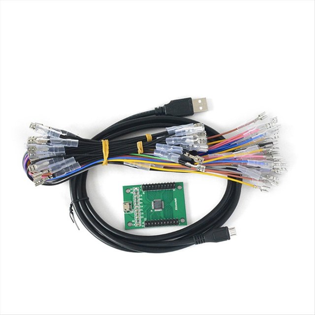 Controlador de Doble Jugador para USB JAMMA Placa Controladora Zero Delay Arcade Game Joystick Controller con Cable