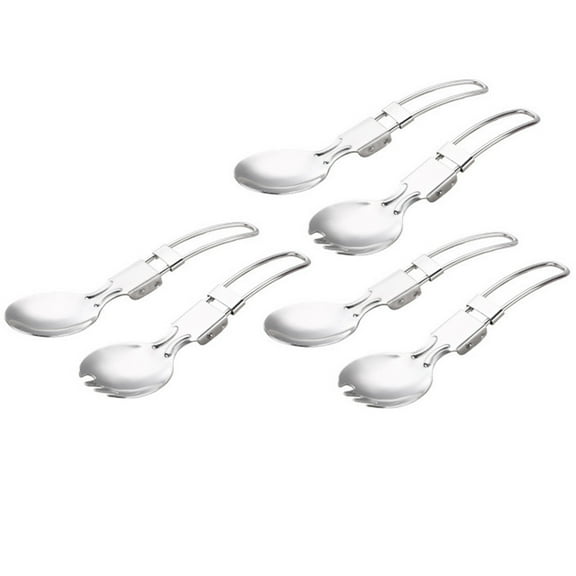 unbranded 6 Pcs Foldable Spoon Portable Cutlery 15.3X4CM Silver