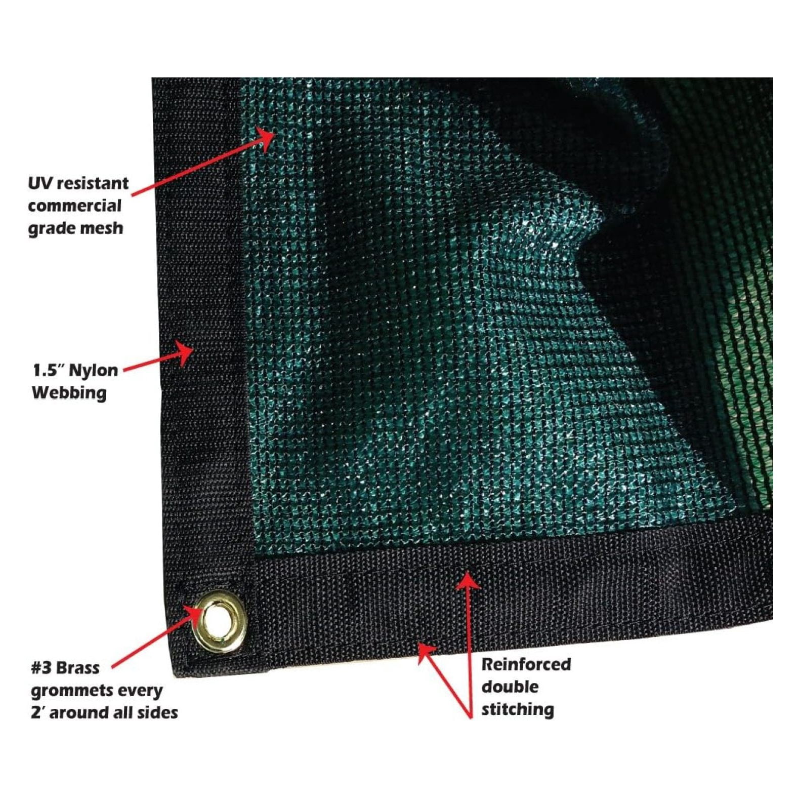 Shady green color, 12 ft. x 12 ft. - Premium 90% Shade cloth, shade sail, sun shade, creating cool shade area, suitable for backyard, camping, parking, greenhouse, kennel, construction, etc.