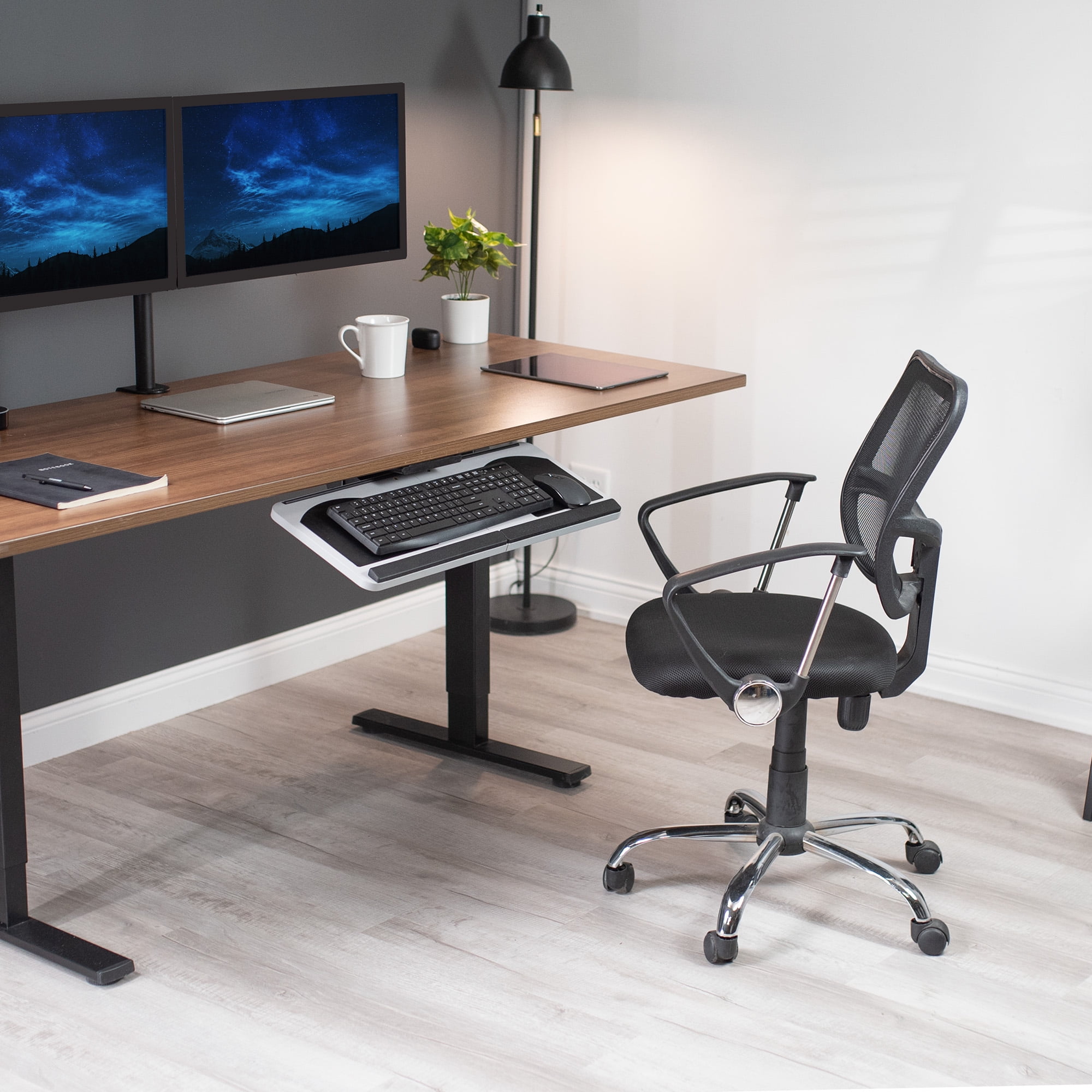 Black Office Chair Mounted Keyboard Tray – VIVO - desk solutions, screen  mounting, and more