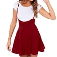 thumbnail image 1 of Minivestido de fiesta con cintura elástica plisada para mujer - Falda con tirantes tipo suspensorio, vestido informal/de negocios de poliéster, 1 of 4