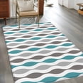 thumbnail image 2 of Cyan Turquoise Grey Area Rugs 4x6 ft Medieval Print Waves Geometric Washable Rug Non Slip Indoor Carpet Absorbent Floor Mat for Living Room Bedroom Dining Room, 2 of 9