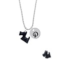 thumbnail image 2 of Delight Jewelry Resin Black Scottie Dog Silvertone Script Initial Disc - D - Charm Necklace, 20"+3", 2 of 4