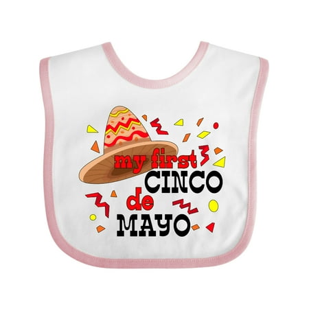 

Inktastic My First Cinco De Mayo with Sombrero Gift Baby Boy or Baby Girl Bib