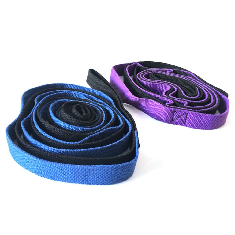 Tumaz Yoga Strap, Thick Soft 10 Loops & Non-Elastic Stretching Strap, 80  inch, Blue 