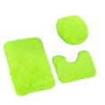 thumbnail image 2 of Olilia Shaggy Bathroom Rugs Sets 3Pcs Bath Mat for Bathroom Non-Slip Bathroom Mats Water Absorbent Bath Rug Floor Mats Soft Washable Shower Rug with U-Shaped Contour Rug Toilet Lid Cover Green, 2 of 5