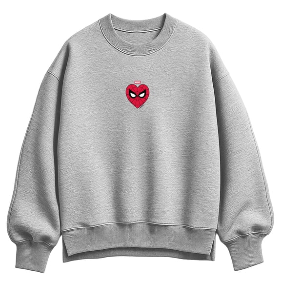 Spider-Man - Small Heart Oversized Fleece Crew Sweatshirt