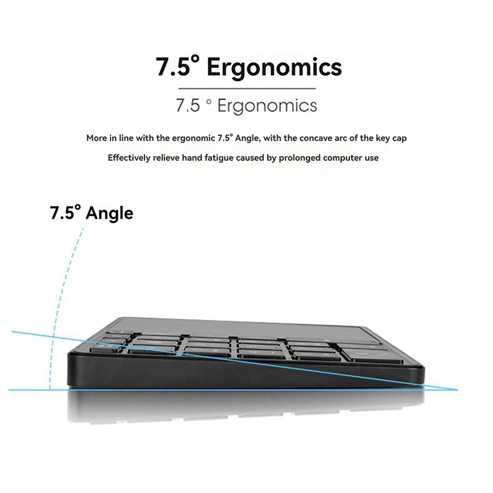 Katigan Bluetooth Numeric Keyboard with Touchpad Rechargeable USB Wireless Numeric Keyboard for Android, Windows, IOS