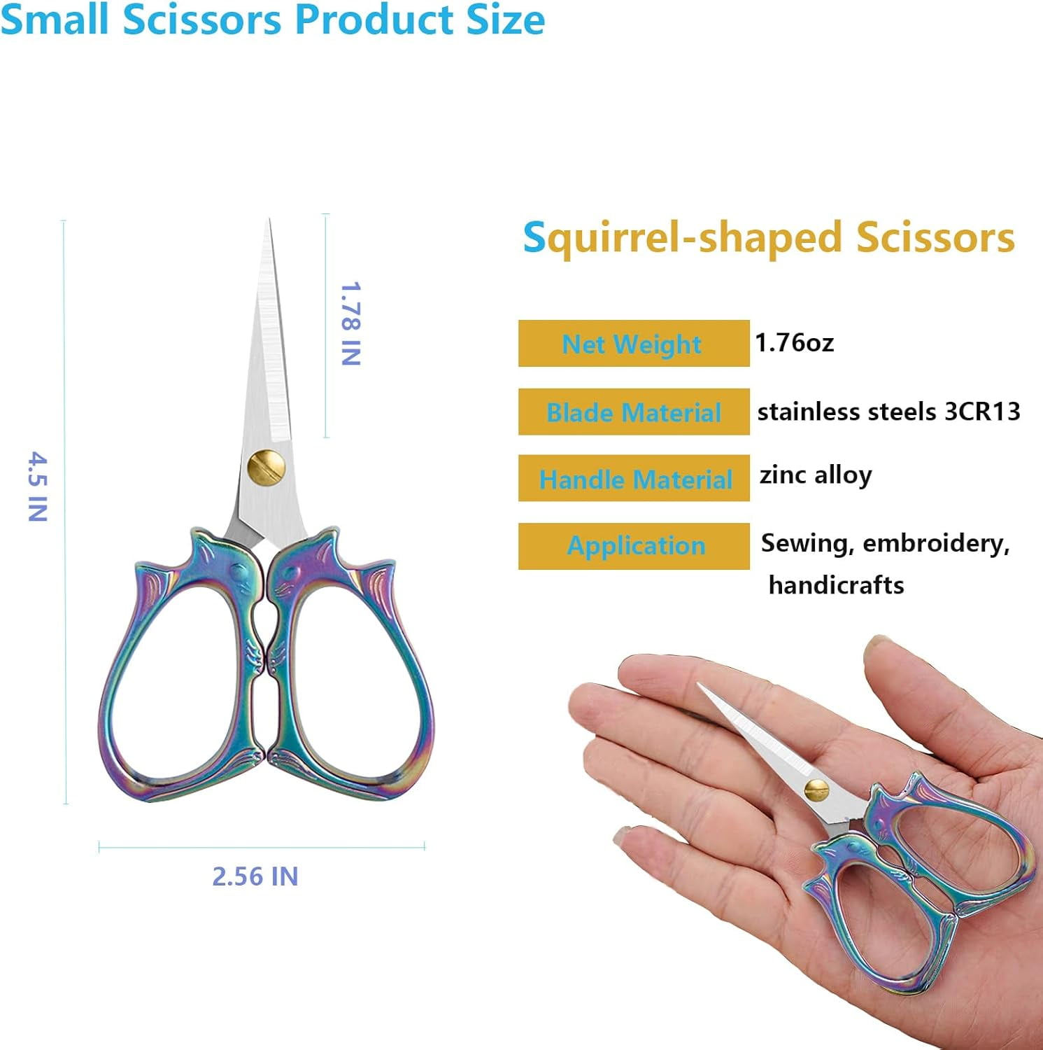 Embroidery Scissors Sharp Sewing Crochet Scissors, All Purpose For Sewing, Cross Stitching, Crafts, Arts & Crafts Handmade DIY Tools