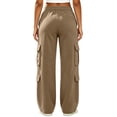 thumbnail image 3 of Stralyhd Cargo Sweatpants Women Wide Leg Baggy High Waist Sweat Pants Joggers Casual Athletic Fall Fashion Sweatpants Khaki M, 3 of 3