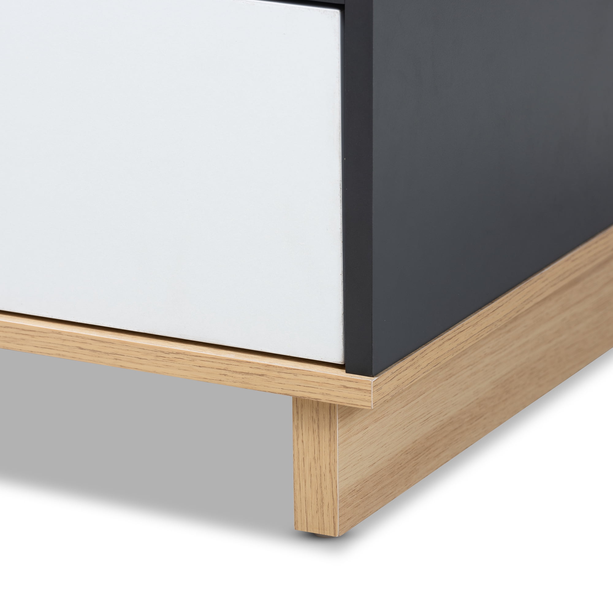 Baxton Studio Reed Mid-Century Modern Multicolor 2-Drawer Wood TV Stand