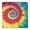 Colorful Rainbow Tie, variant on Colorful Circular Pattern Square Fitted Tablecloth with Elastic Edge,Square Table Cover,Washable Elastic Table Cover for Home Kitchen Party Decor 34"x34"