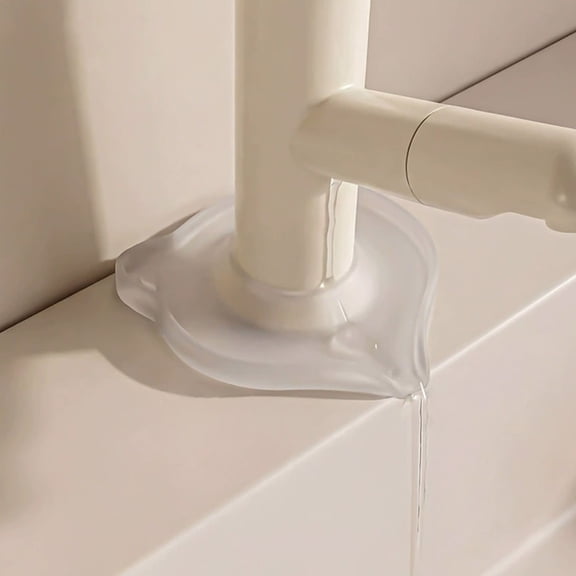 Clearance Under $5 Silicone Faucet Guard Drip Tray Water Catcher for Kitchen Bathroom Sink,1PC,White