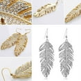 thumbnail image 5 of SmartBy Women's Retro Boho Alloy Feather Rhinestone Eardrops Party Hook Dangle Earrings, 5 of 6