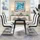 Surmoby Modern Upholstered Kitchen Chairs,Set of 6 Faux Leather Dining