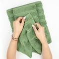 thumbnail image 5 of American Soft Linen Luxury Turkish Hand Towel Set, 100% Cotton 4 Piece Hand Face Towels for Bathroom and Kitchen, Sage Green, 5 of 9