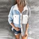 thumbnail image 1 of Moda para mujer Soild Spliced T-Shirts Tops de manga larga Blusa para mujer Abrigo Fridja po2015, 1 of 7