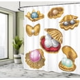 thumbnail image 5 of Ambesonne Pearls Shower Curtain, Open Shells Sea Image, 69"Wx75"L, Multicolor, 5 of 5