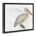 thumbnail image 3 of Stupell Industries Funny Pelican Beach Phrase Pun Typography Painting Black Floater Framed Canvas Art Print Wall Art, 21 x 17, 3 of 9