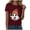 Wine, variant on Halloween Shirts for Women T-Shirt for Halloween Graphic Round Neck Tee Casual Summer Out Top with Jeans Everyday Wear for Women Yellow XL