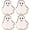 Ghost, variant on Wiywef Pumpkin Ghost Chenille Patch, 4 Pcs Sew On Appliques, 5.7 x 5.7 cm