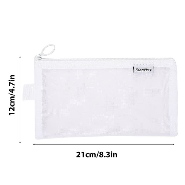 Bolsas de Lápiz con Cremallera,Estuche de Examen de Papelería con Cremallera de Malla Transparente,Bolsa de Lápiz Portátil de Gran Capacidad para Estudiantes Dacron Estuche de Lápiz Grande