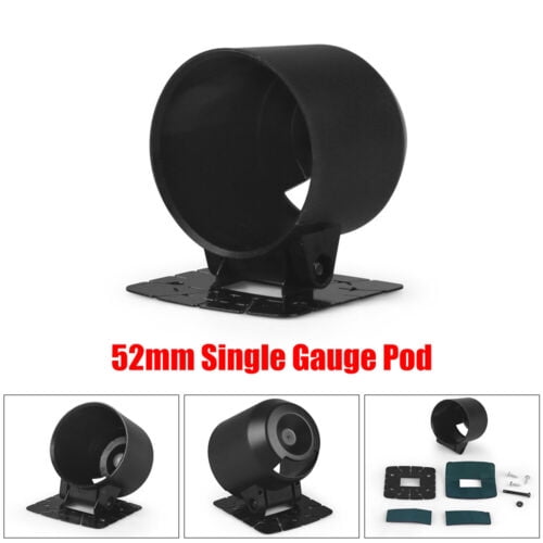 52mm Universal Black Single Hole Car Gauge Cup Holder Pod Meter Mount Adapter