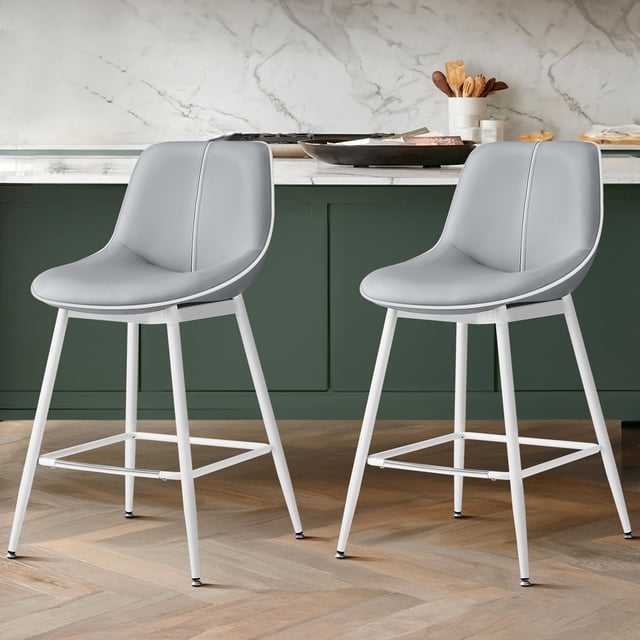 Set de 2 Taburetes de Bar VASAGLE, 62 cm de Altura, Cuero Sintético