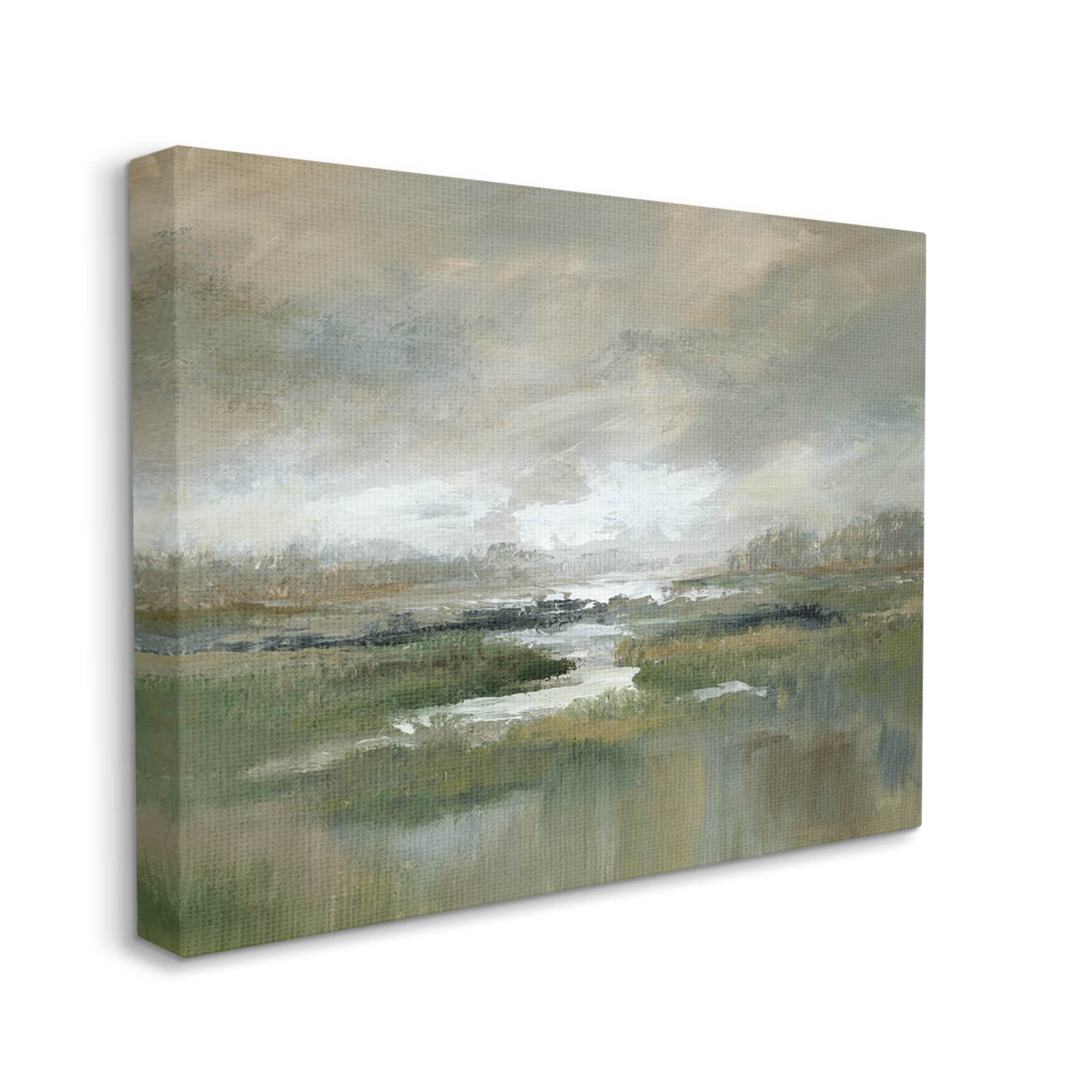 Stupell Industries Rural Stream Nature Landscape Landscape Painting Gallery Wrapped Canvas Print Wall Art