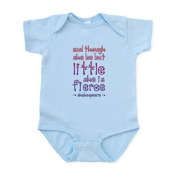 CafePress - Though She Be But Little She Is Fierce Body Suit - Baby Light Bodysuit, Size Newborn - 24 Months