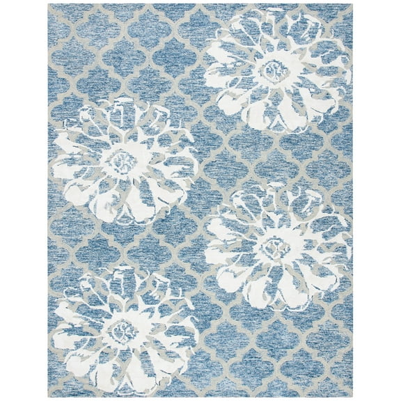 SAFAVIEH Glamour Jaye Floral Area Rug, Navy/Ivory, 8' x 10'