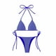 thumbnail image 5 of Conjuntos de bikini Prolriy para mujer, bikini de malla de encaje con tirantes y espalda descubierta, dos piezas, trajes de baño para mujer, azul, L, 5 of 8