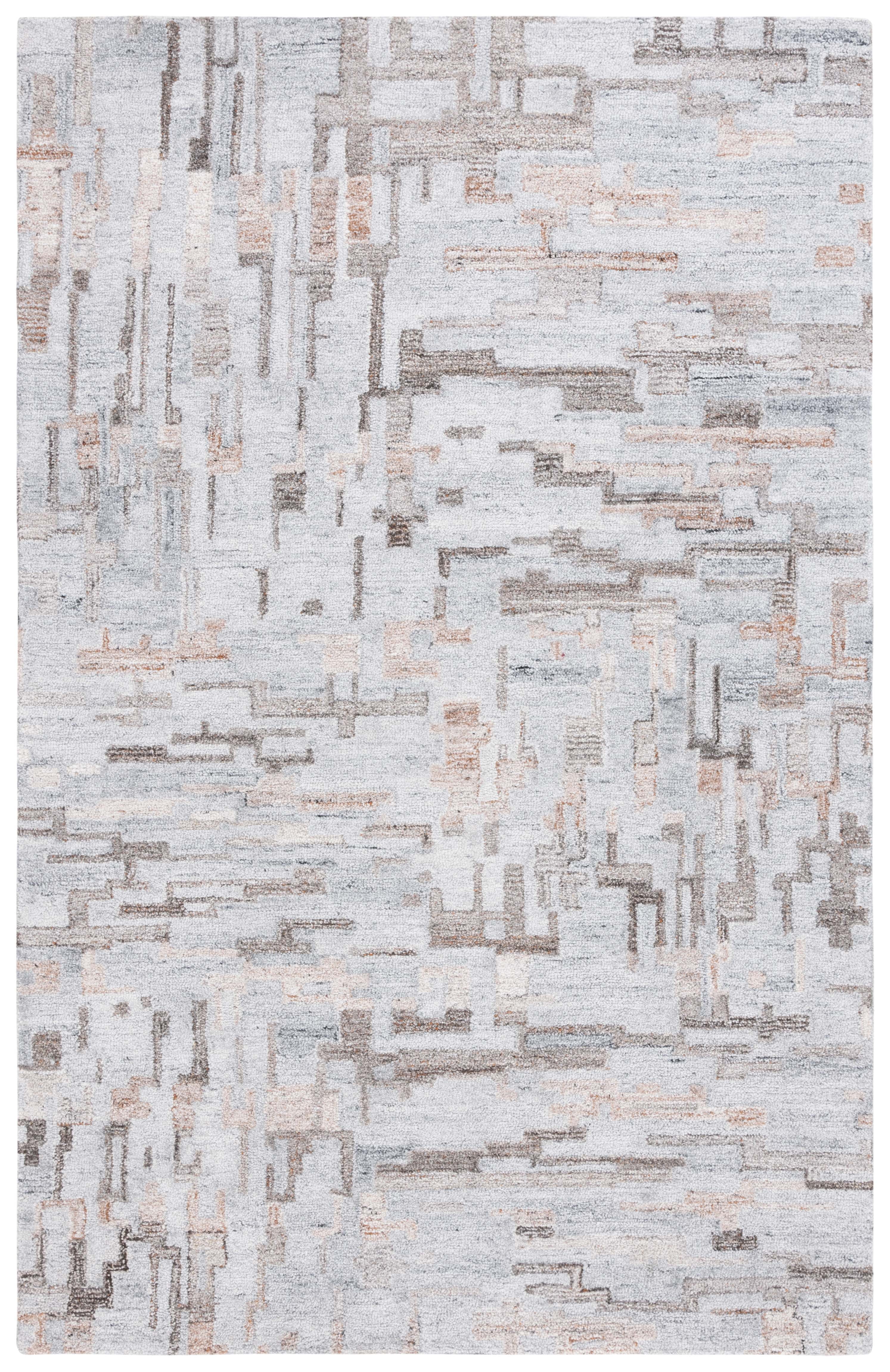 SAFAVIEH Abstract Collin Geometric Area Rug, Gray/Brown, 6' x 9'