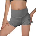 thumbnail image 2 of HAOTAGS Teen Girls Sport Ruffle Shorts（5-15） Casual High Waist Leggings Summer Biker Shorts Gray Size 9 Years, 2 of 9