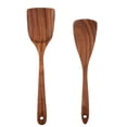 thumbnail image 1 of Utensilios de cocina de madera de teca para cocinar, utensilios de cocina antiadherentes naturales y saludables, juego de 2 piezas Vhermosa, 1 of 5