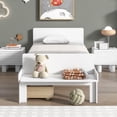 thumbnail image 4 of Holaki Twin Bed with Footboard Bench with 2 Drawers,White, 4 of 9