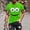 Green, variant on Men's Cute Smiling Big‑Eye Cartoon Crew Neck Short Sleeve T‑Shirt, Breathable Summer Party Tops Red M